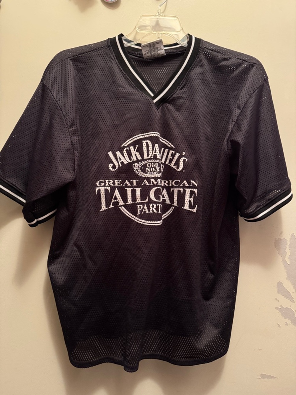 Jack Daniels Black Mesh Tailgate Jersey with White Trim